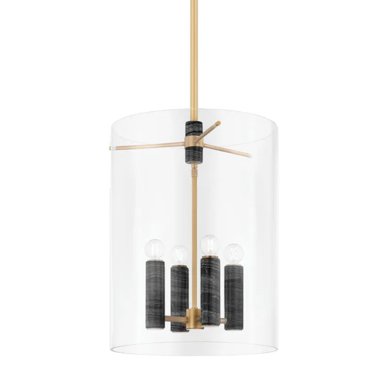 Adonis 4-Light Lantern in Vintage Brass 16W x 21.75H