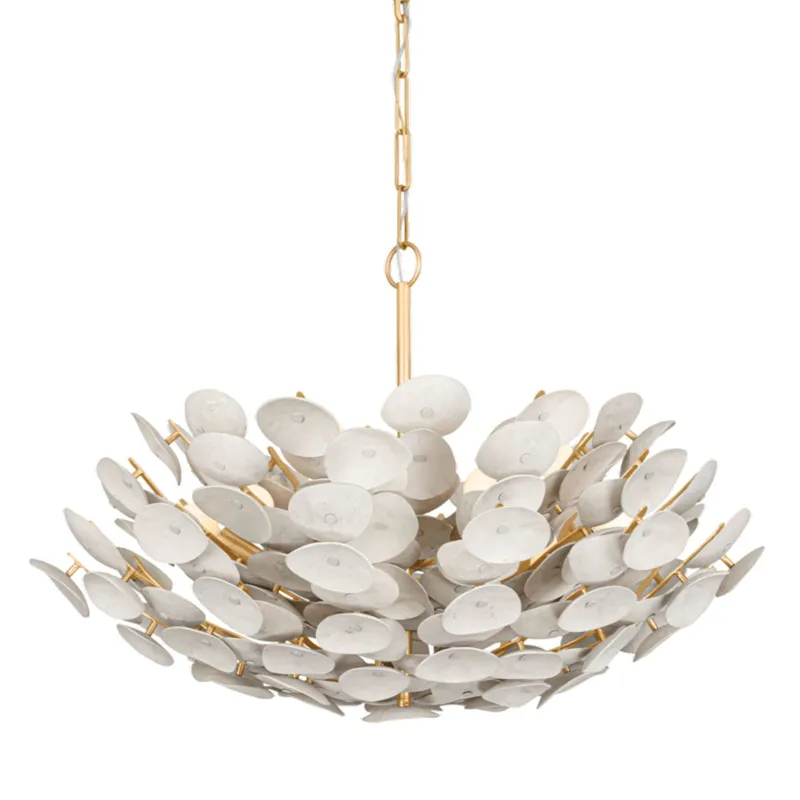 Aimi 9-Light Chandelier in Vintage Gold Leaf 32W x 21.25H