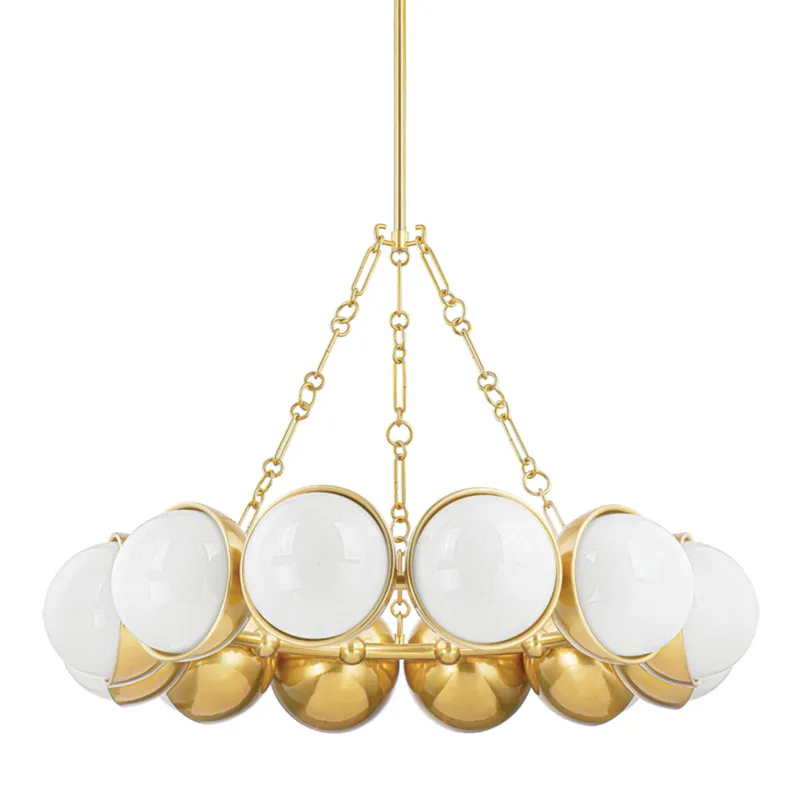 Althea 12-Light Chandelier in Vintage Polished Brass 43W x 29.25H