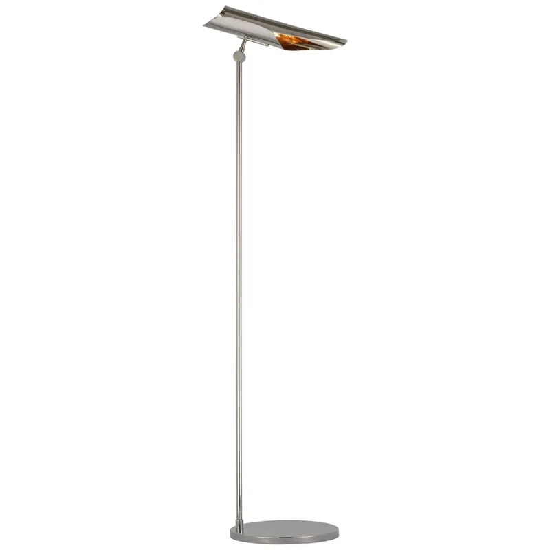 Champalimaud Flore Floor Lamp in Polished Nickel W10" x H48.5" - 49.25"