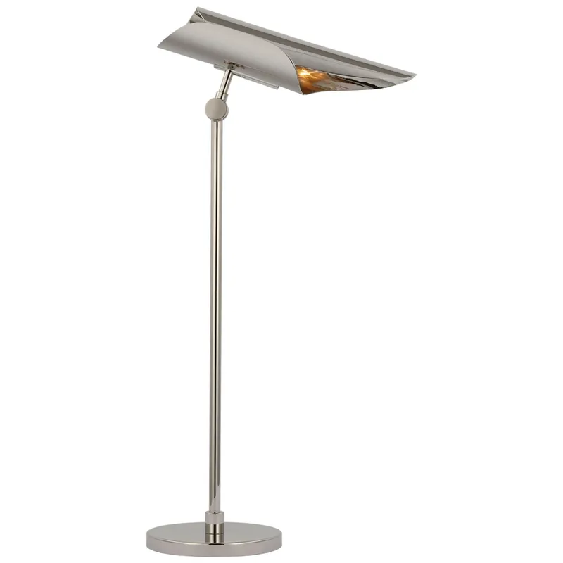 Champalimaud Flore Desk Lamp in Polished Nickel Table Lamp W6" x H23.75"