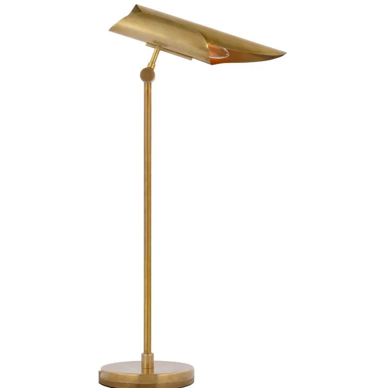 Champalimaud Flore Desk Lamp in Soft Brass Table Lamp W6" x H23.75"