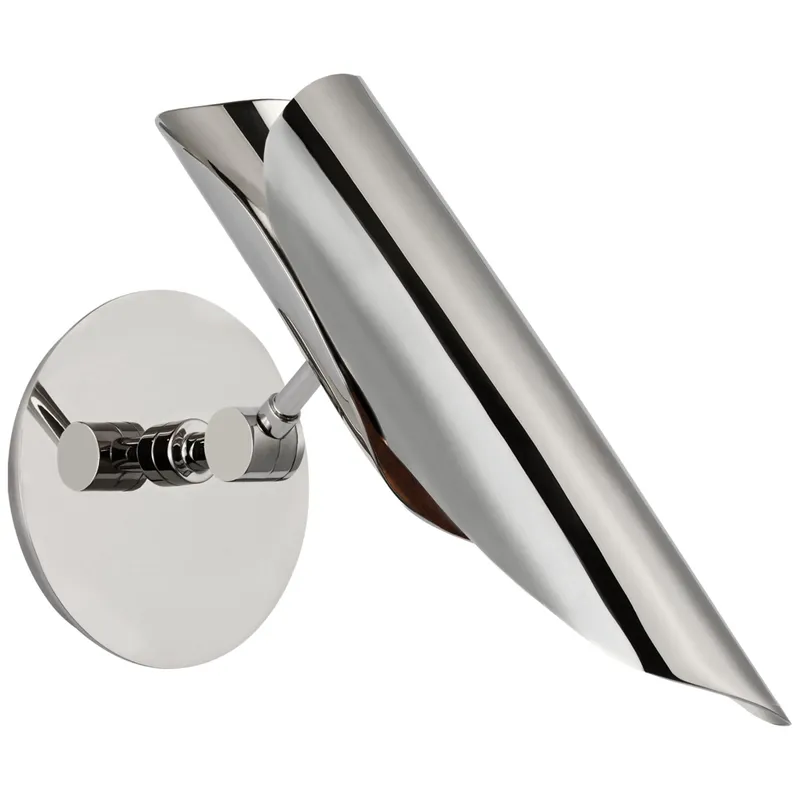 Champalimaud Flore Single Wall Light in Polished Nickel W5.25" x H10" - 12.75"