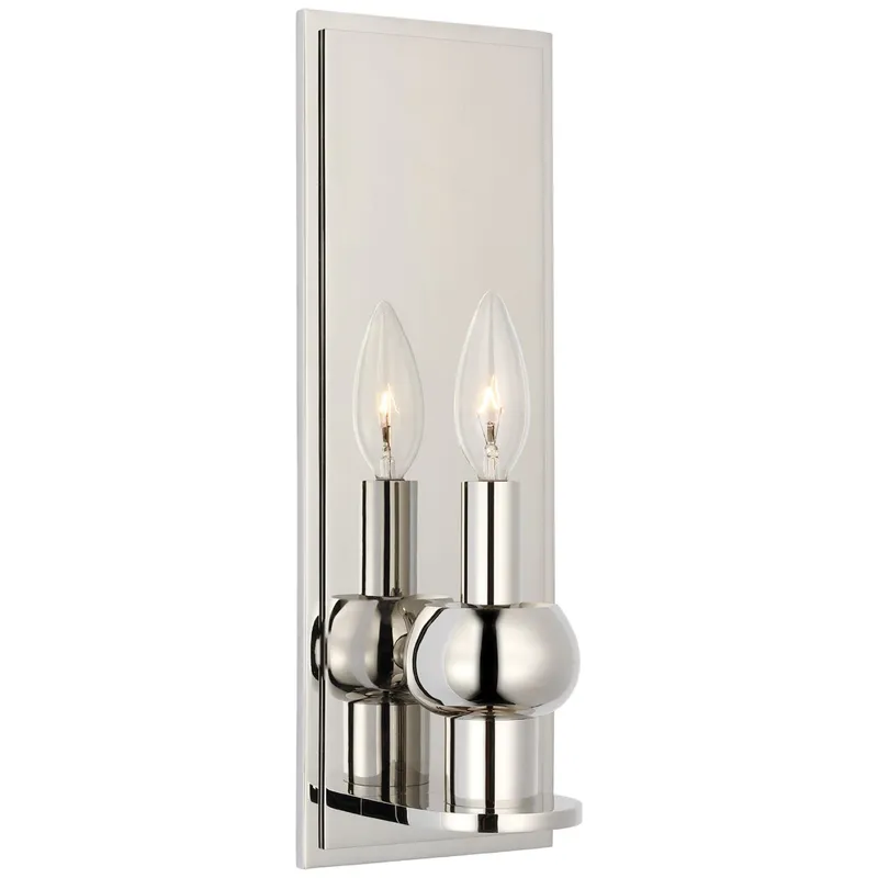 Paloma Contreras Comtesse Medium Sconce in Polished Nickel Wall Light W5" x H14"
