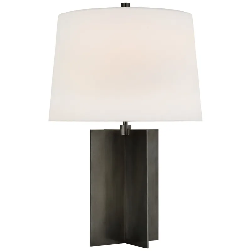 Paloma Contreras Costes Medium Table Lamp in Bronze with Linen Shade W17" x H25.25"