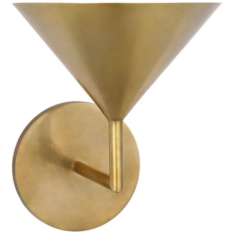 Paloma Contreras Orsay Small Single Sconce in Hand-Rubbed Antique Brass Wall Light W7.25" x H8.75"