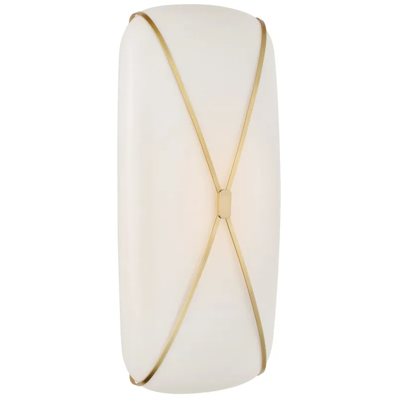 Champalimaud Fondant 24" Linear Bath Sconce in Soft Brass with White Glass Wall Light W11.25" x H24"