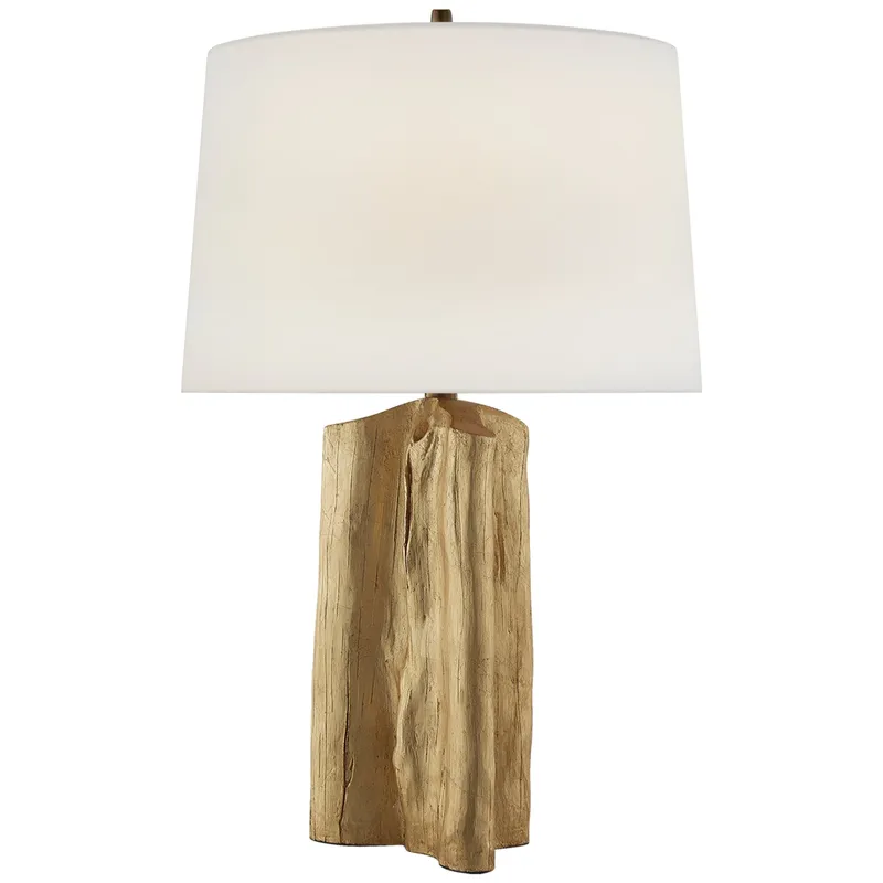 Thomas O'Brien Sierra Buffet Lamp in Gild with Linen Shade Table Lamp W17.5" x H27.75"