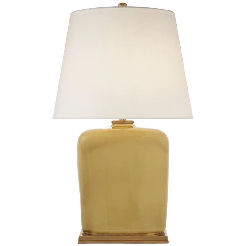 Thomas O'Brien Mimi Table Lamp in Light Honey with Linen Shade W16.5" x H27.5"