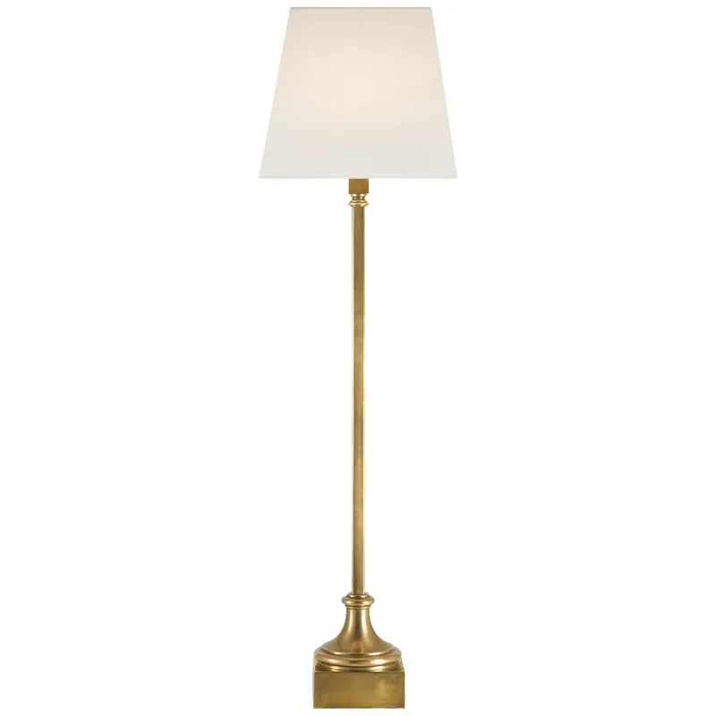 Chapman & Myers Cawdor Buffet Lamp in Antique-Burnished Brass with Linen Shade Table Lamp W9" x H32"