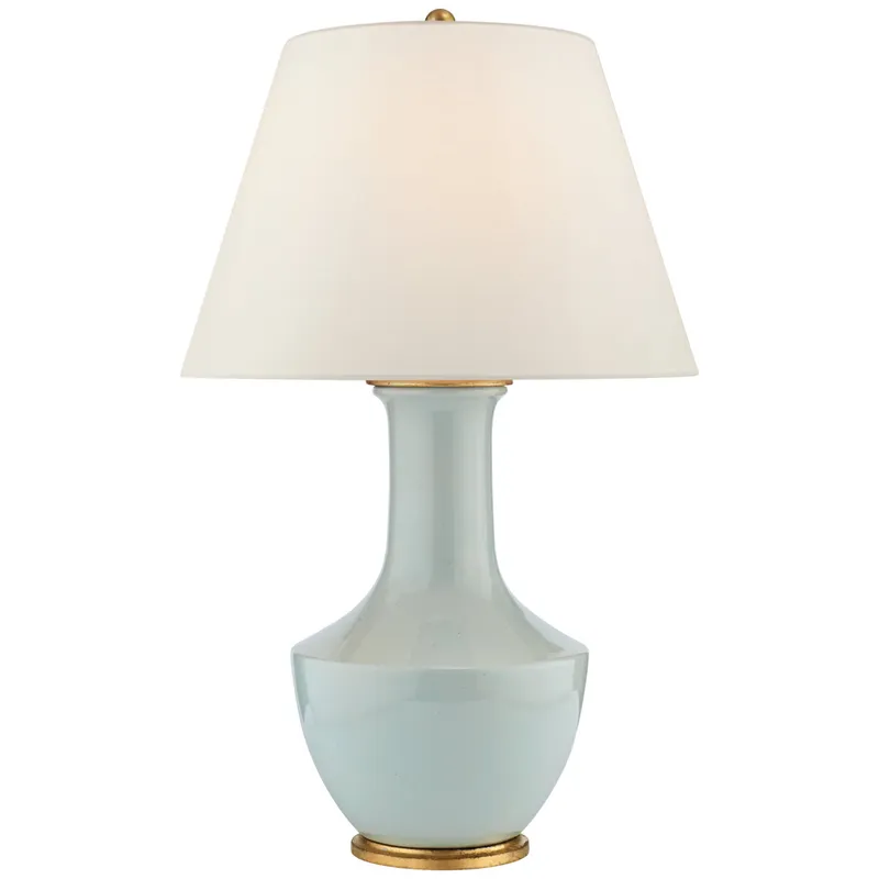 Chapman & Myers Lambay Table Lamp in Ice Blue with Linen Shade W20" x H32.25"
