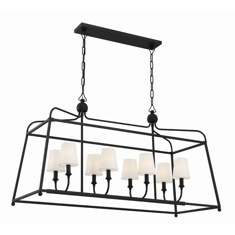 Libby Langdon Sylvan 42'' Black Forged Linear Chandelier Black 42"W x 25"H x 18"D