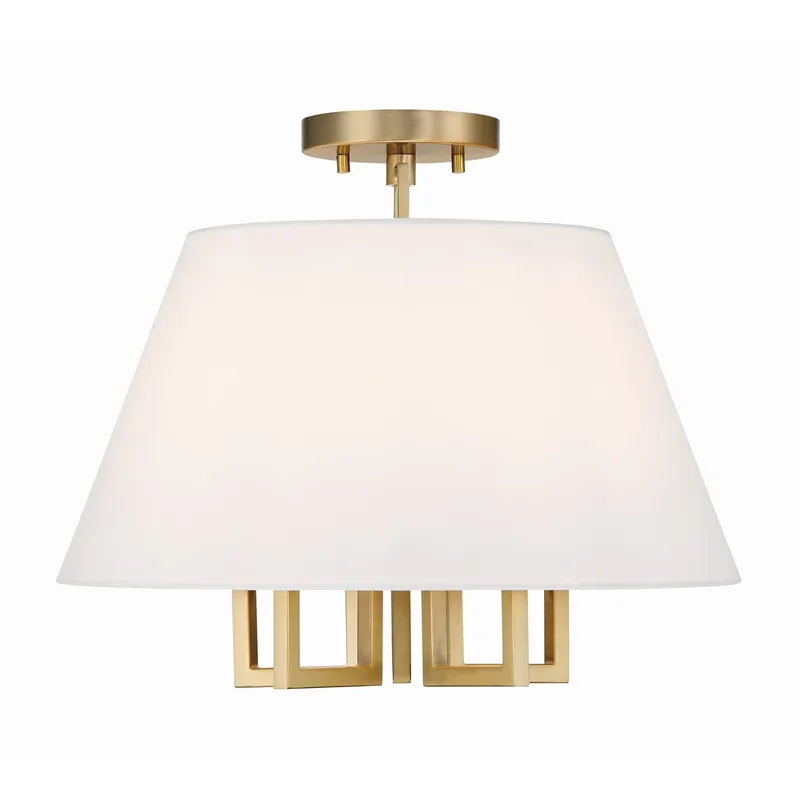 Libby Langdon Westwood 16'' Vibrant Gold Semi Flush Mount Gold 16"W x 15"H x 16"D