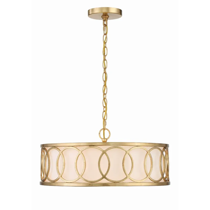 Libby Langdon Graham 18'' Antique Gold Chandelier Gold 18"W x 8"H x 18"D