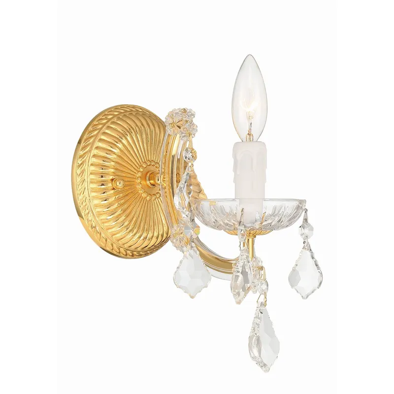 Maria Theresa 6'' Hand Cut Crystal Gold Sconce Gold 6"W x 9"H x 8"D