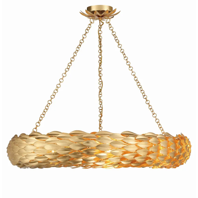 Broche 33.5'' Antique Gold Chandelier Gold 33.5"W x 5.75"H x 33.5"D