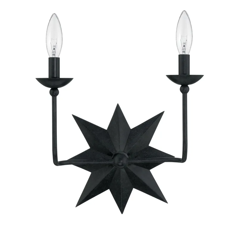 Astro 13'' Black Sconce Black 13"W x 12.75"H x 6"D