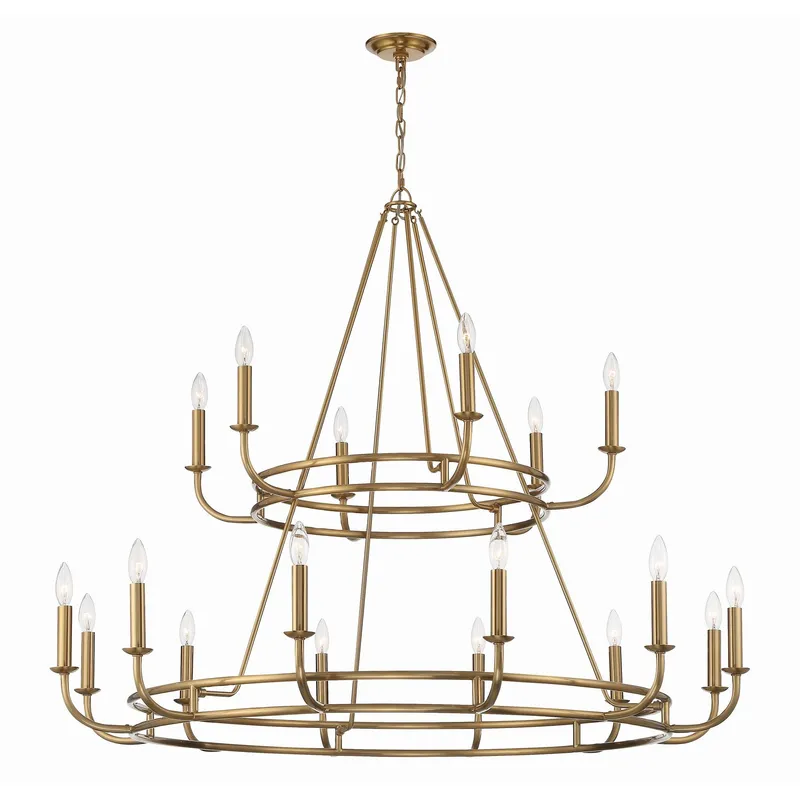 Bailey 48'' Aged Brass Chandelier Gold 48"W x 39"H x 48"D