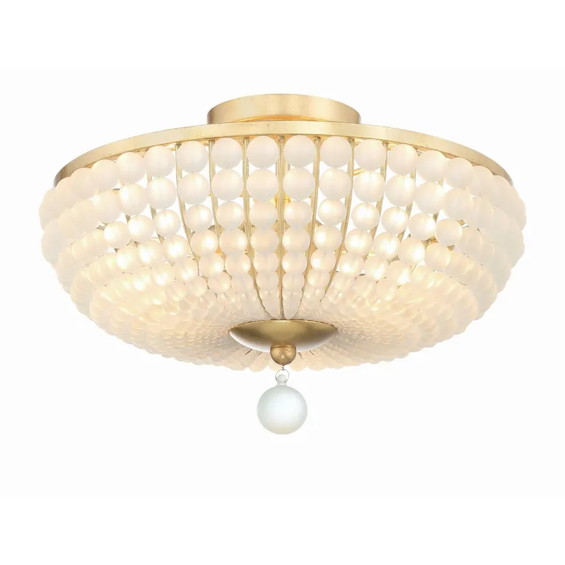 Bella 15.75'' Antique Gold Semi Flush Mount Gold 15.75"W x 10.25"H x 15.75"D