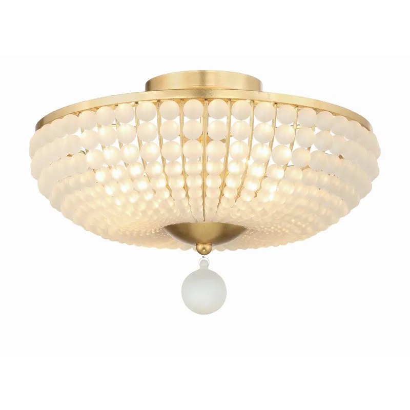 Bella 18'' Antique Gold Semi Flush Mount Gold 18"W x 12"H x 18"D