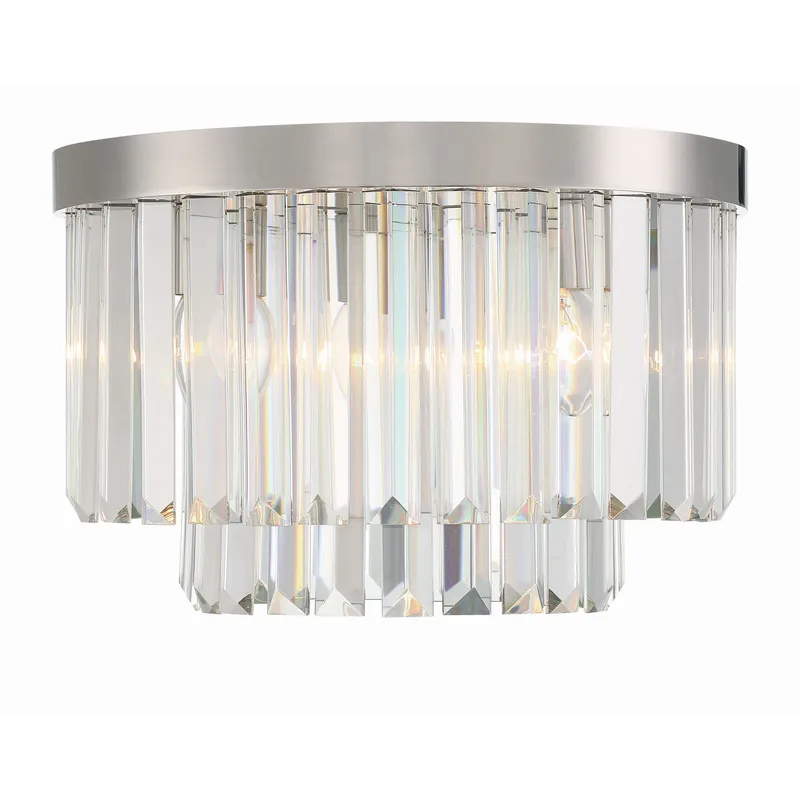 Hayes 16'' Polished Nickel Flush Mount Silver 16"W x 10.25"H x 16"D