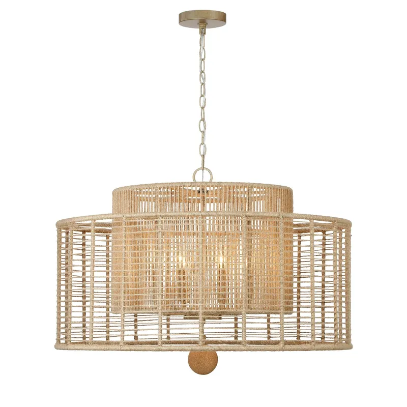 Jayna 31.25'' Burnished Silver Chandelier Tan 31.25"W x 22"H x 31.25"D
