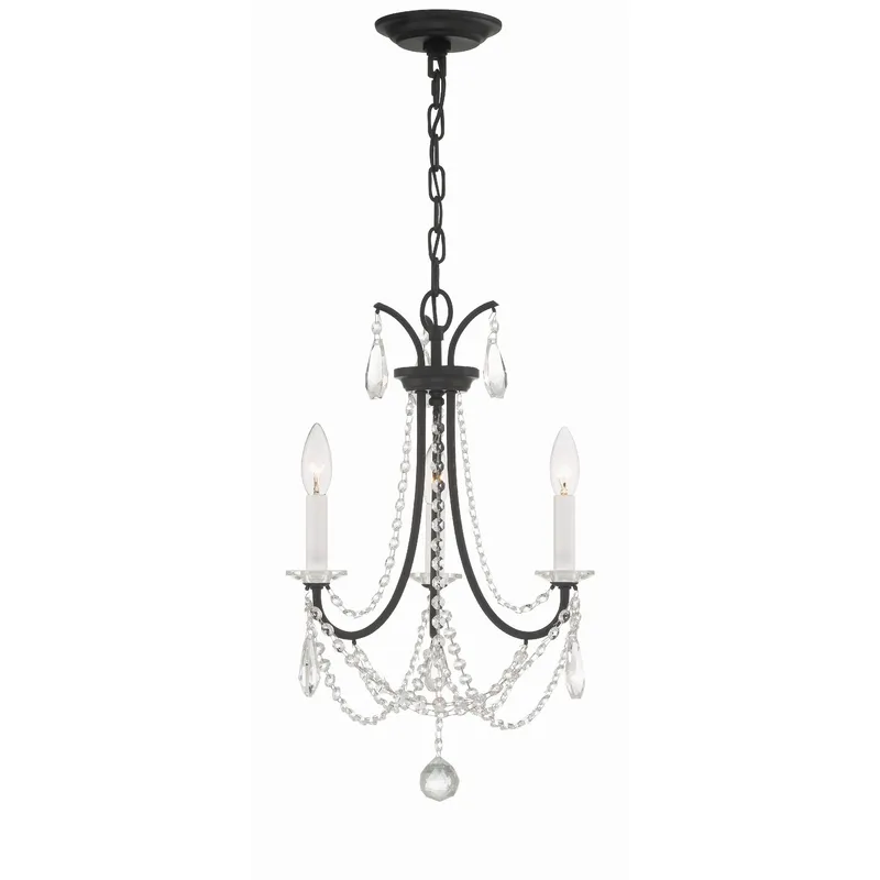 Karrington 14'' Matte Black Chandelier Black 14"W x 21"H x 14"D
