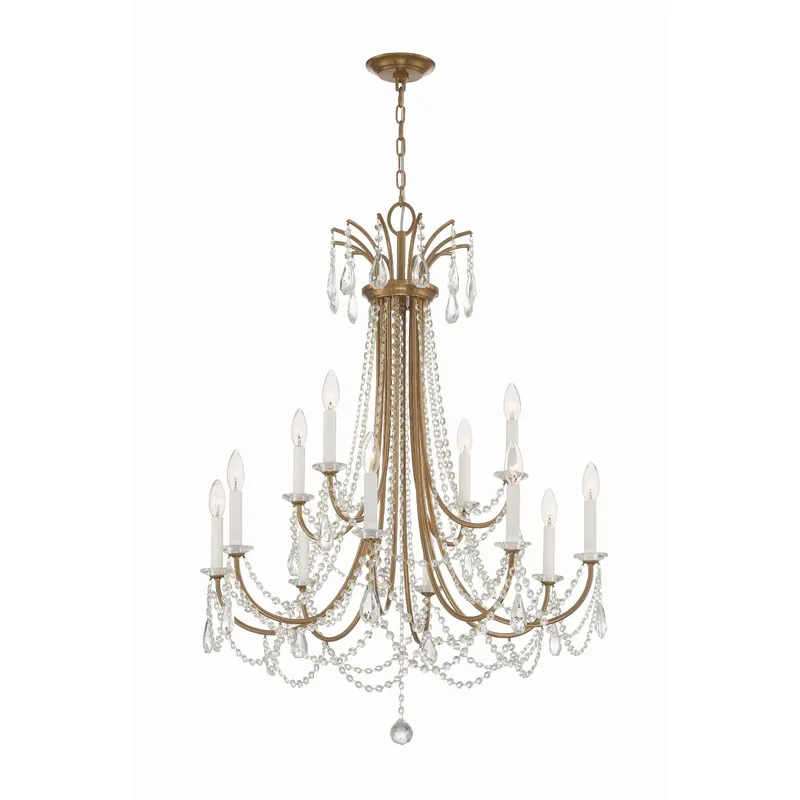 Karrington 30'' Aged Brass Chandelier Gold 30"W x 40"H x 30"D