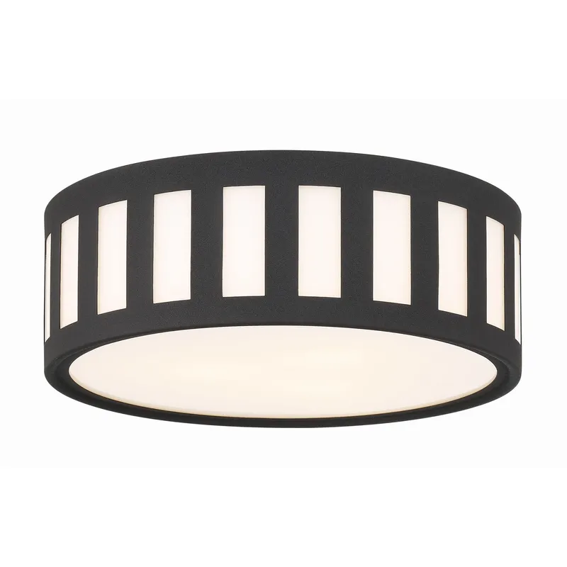 Kendal 14'' Black Forged Flush Mount Black 14"W x 5"H x 14"D