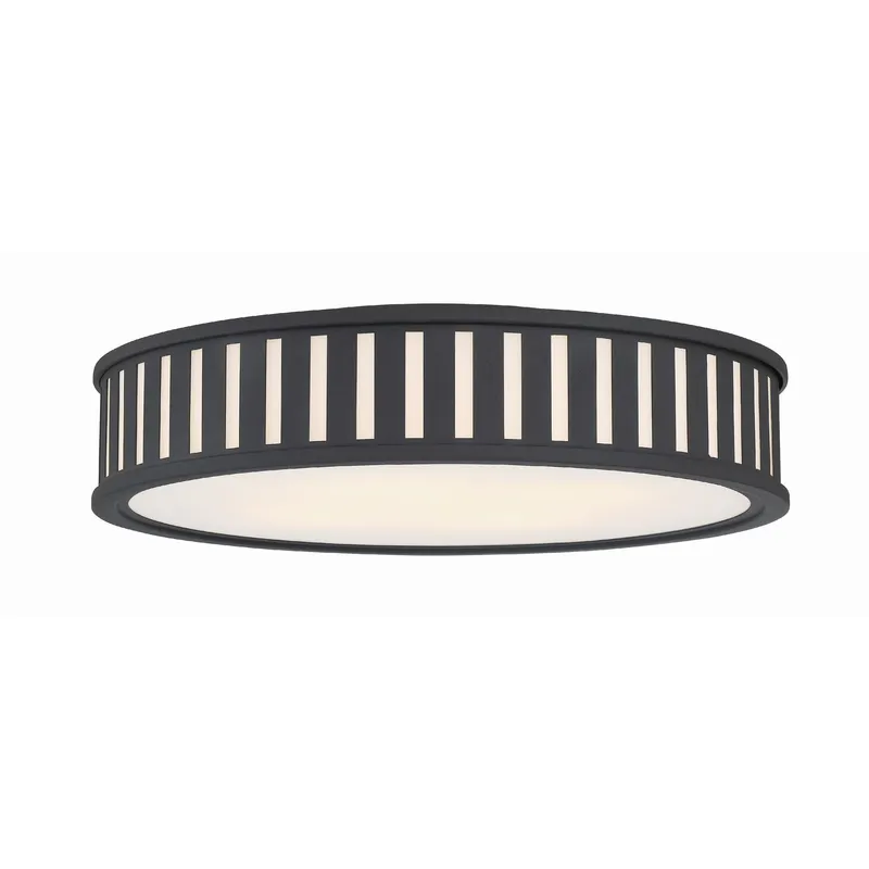 Kendal 22.5'' Black Forged Flush Mount Black 22.5"W x 5.25"H x 22.5"D
