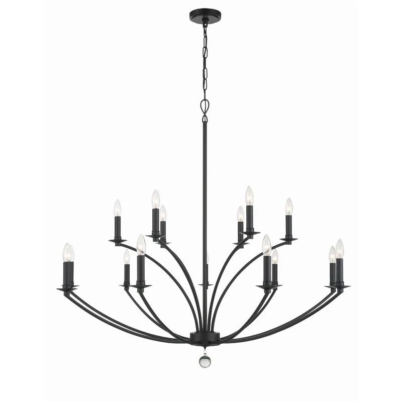 Mila 48'' Black Chandelier Black 48"W x 42"H x 48"D
