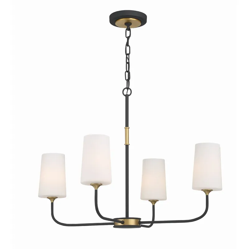 Niles 29'' Black Forged + Modern Gold Chandelier Black 29"W x 21.5"H x 29"D