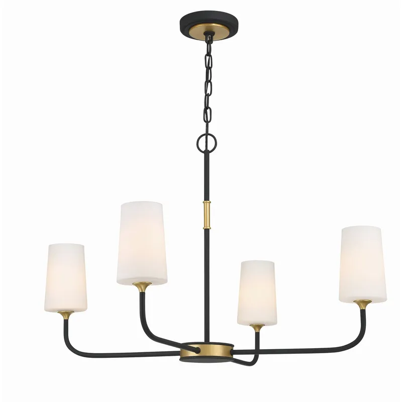 Niles 34'' Black Forged + Modern Gold Chandelier Black 34"W x 22.25"H x 34"D