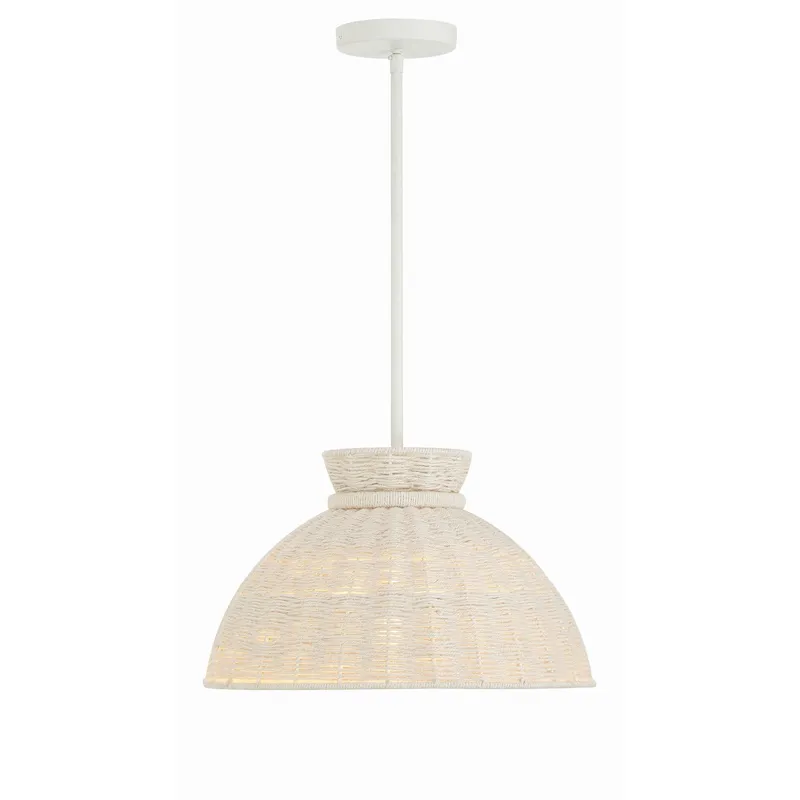 Reese 16'' Matte White Pendant White 16"W x 9.5"H x 16"D