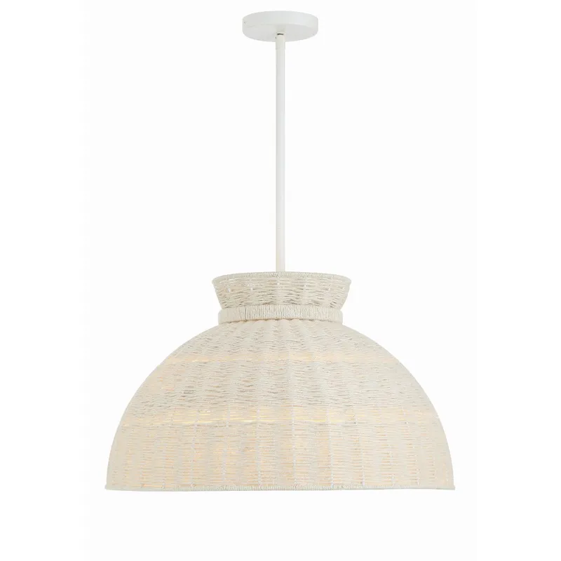 Reese 22'' Matte White Pendant White 22"W x 13.5"H x 22"D