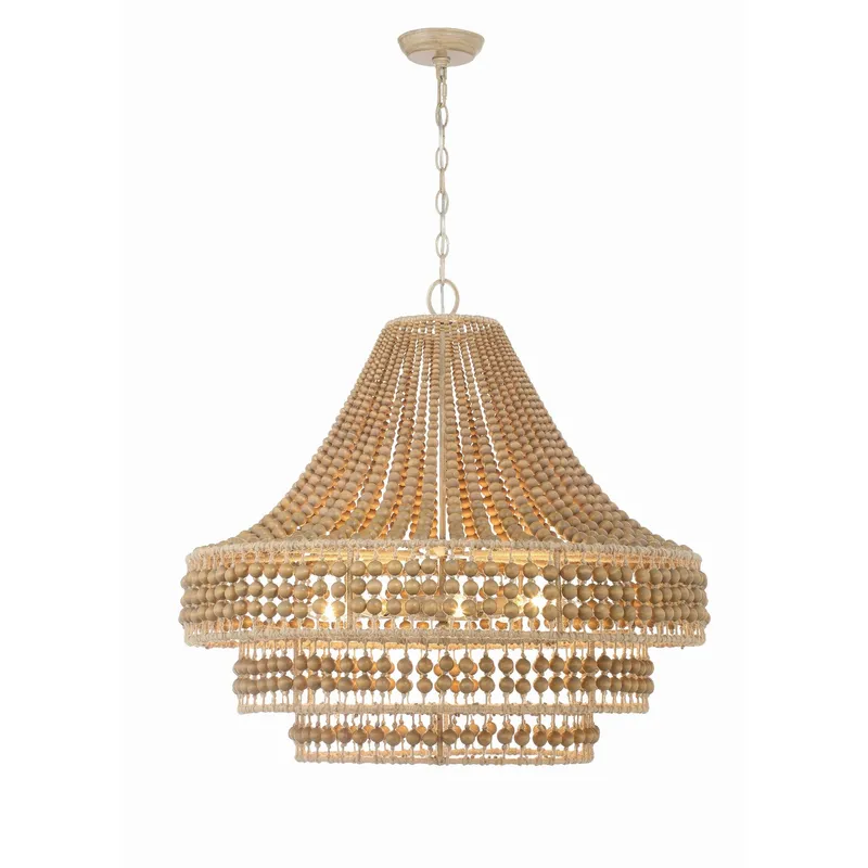 Silas 30'' Burnished Silver Chandelier Tan 30"W x 27.25"H x 30"D