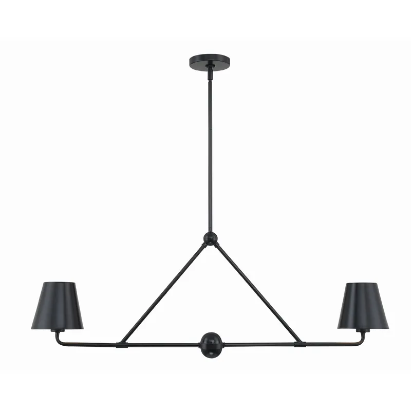 Xavier 42'' Matte Black Linear Chandelier Black 42"W x 15"H x 6"D
