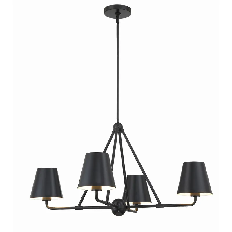 Xavier 31.75'' Matte Black Chandelier Black 31.75"W x 17"H x 31.75"D
