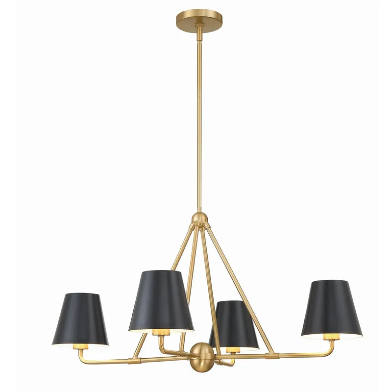 Xavier 31.75'' Vibrant Gold Chandelier Black 31.75"W x 17"H x 31.75"D