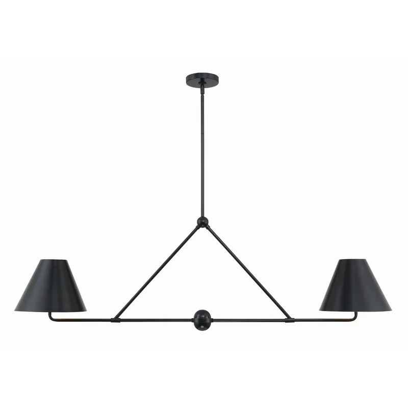 Xavier 54'' Matte Black Linear Chandelier Black 54"W x 17"H x 10"D