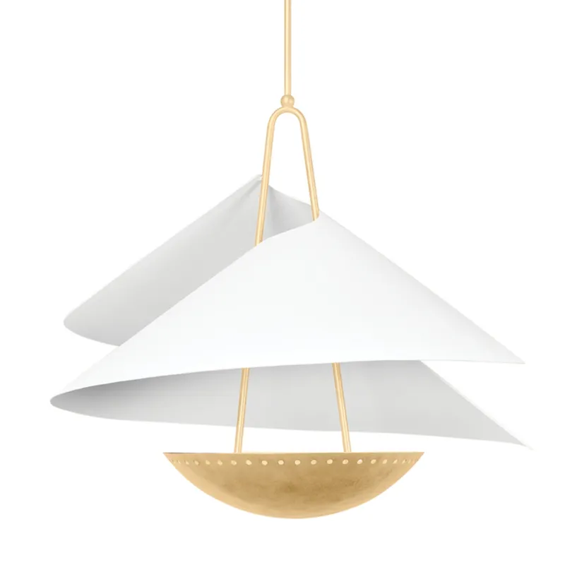 Carini 4-Light Pendant in Vintage Gold Leaf 35W x 29.75H