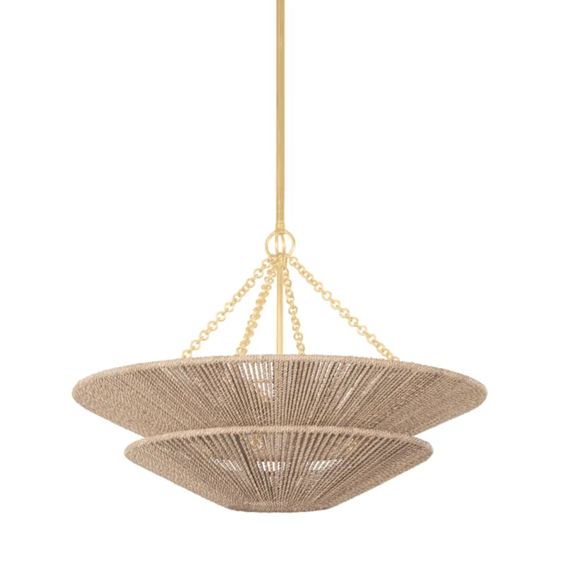 Tropea 6-Light Pendant in Gold Leaf 30W x 20H