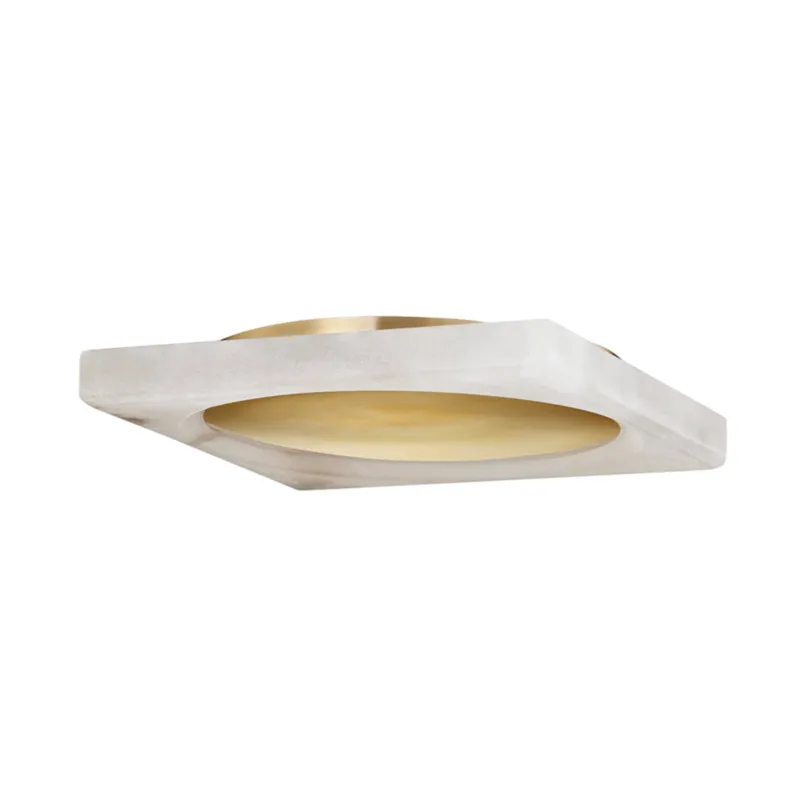Hamel 1-Light Flush Mount in Vintage Brass 13L x 13W x 2.25H
