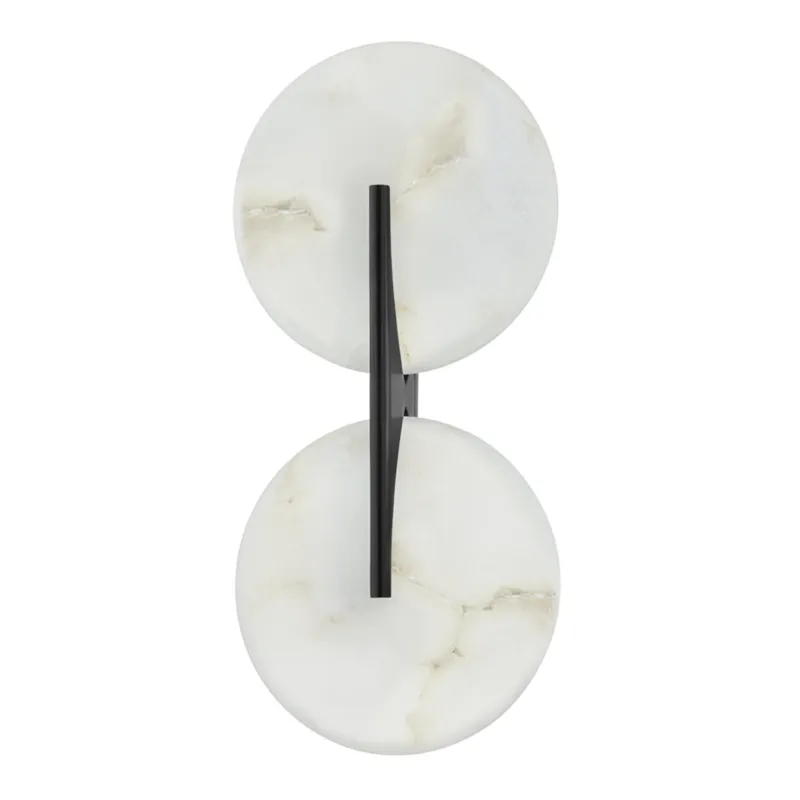 Asteria 2-Light Wall Sconce in Black Brass 9.75W x 20.75H