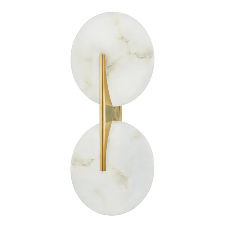 Asteria 2-Light Wall Sconce in Vintage Brass 9.75W x 20.75H