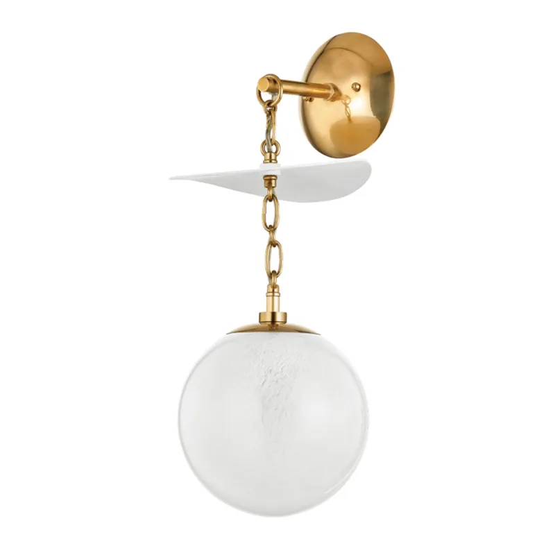 Antoinette 1-Light Wall Sconce in Vintage Brass 8.5W x 20.25H