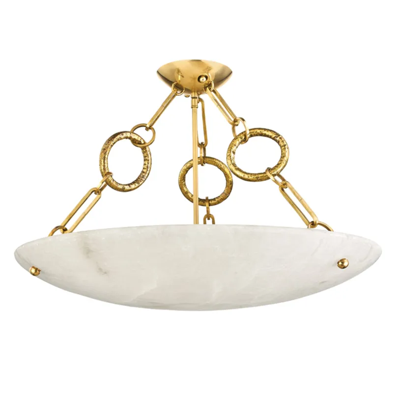 Yadira 6-Light Semi Flush in Vintage Brass 26W x 16.75H