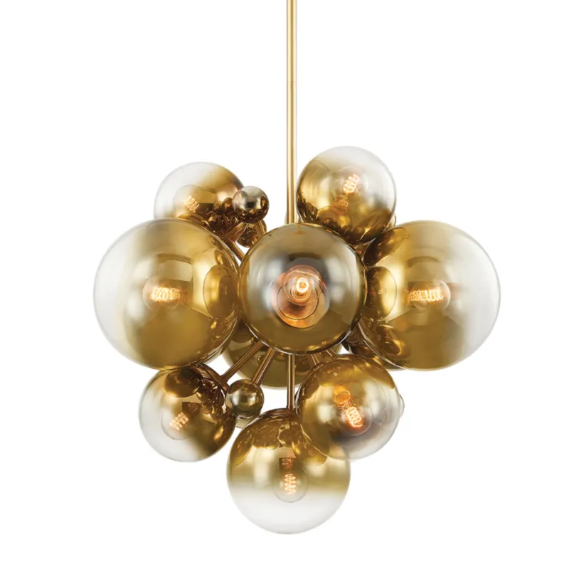 Kyoto 13-Light Chandelier in Vintage Polished Brass 36W x 30.5H