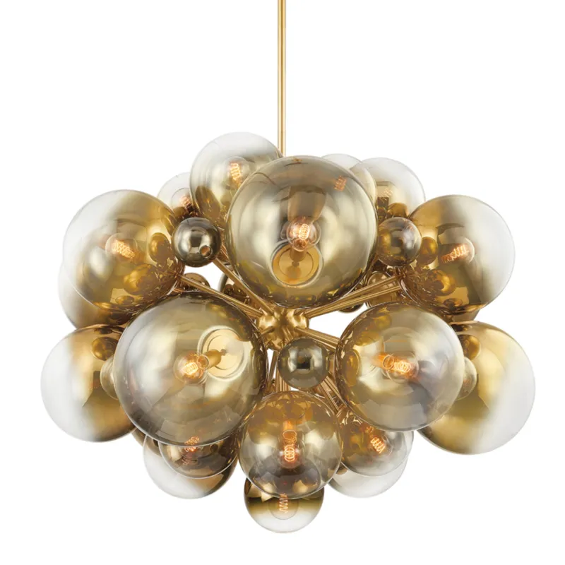 Kyoto 25-Light Chandelier in Vintage Polished Brass 53.5W x 40.5H
