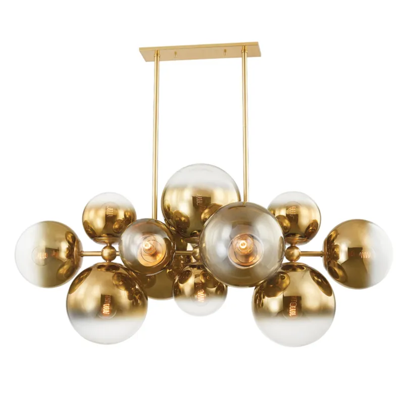 Kyoto 12-Light Linear in Vintage Polished Brass 56.5L x 27.25W x 27.25H